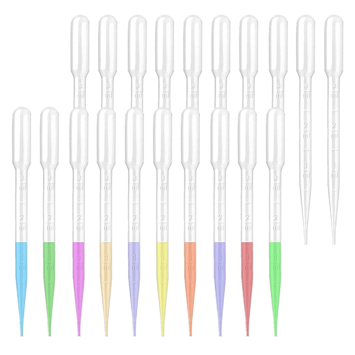 moveland 25PCS 3ML Plastic Dropper Pipettes, Disposable Eye Dropping Pipettes for Essential Oils, Home Use, Science Class, Lab Experiments, DIY Art