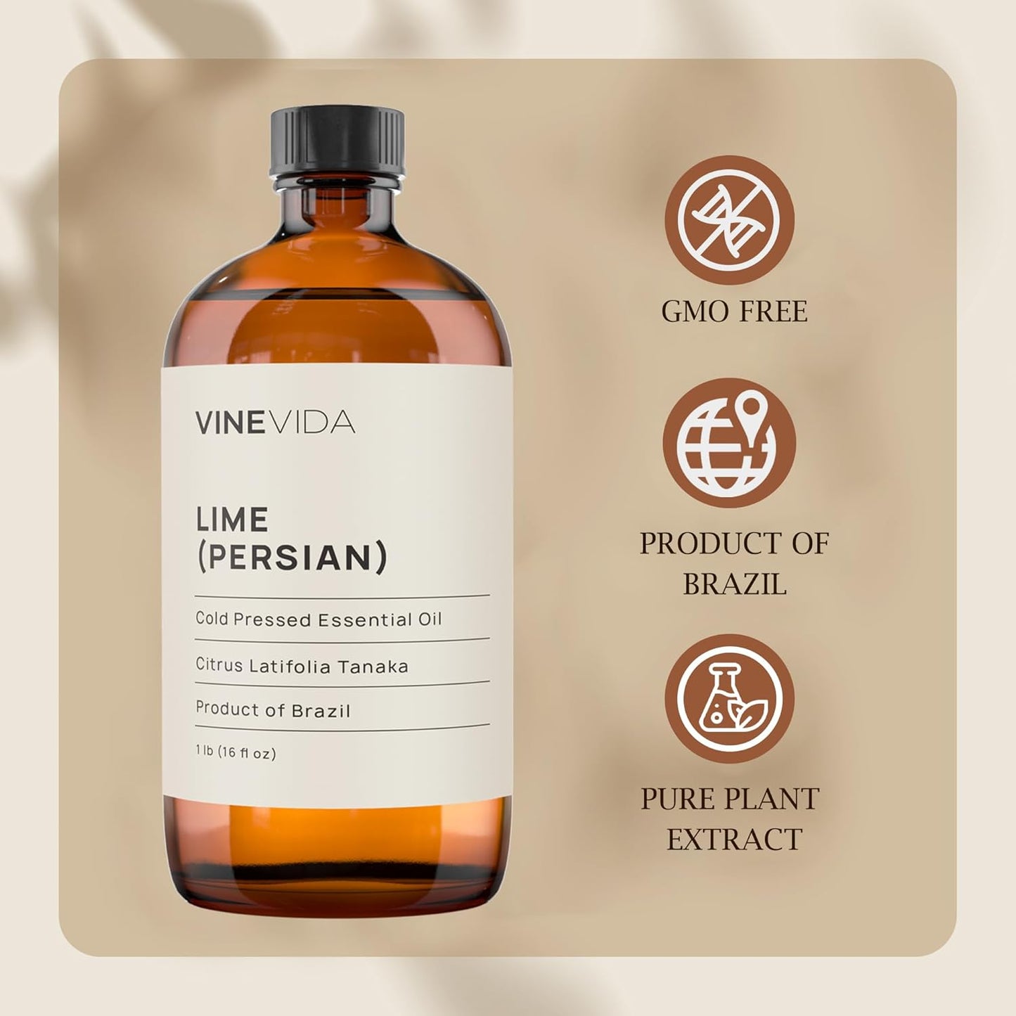 VINEVIDA Lime Essential Oil 16 oz - Pure, Undiluted Lime Oil for Candle Making, Soap Making, and DIY Projects