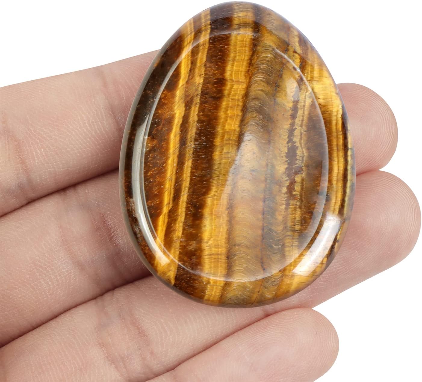 Artistone Tiger Eye Crystal Chakra Thumb Worry Stone Teardrop Reiki Healing Stone Pocket Palm Stones for Anxiety Stress Relief Meditation Therapy Geometry Home Decor