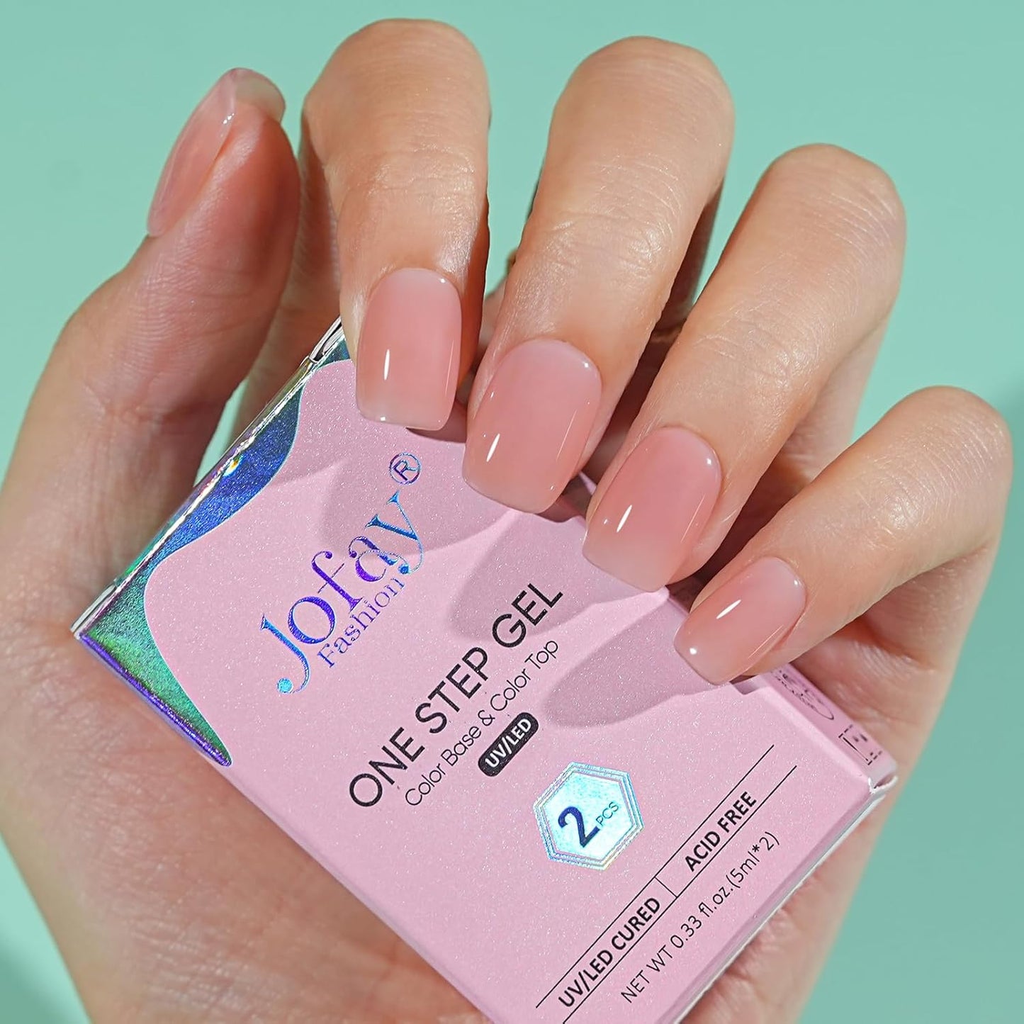 Nude Pink Gel Nail Polish 10ml - All-in-One Step Gel Polish Soak Off LED/U V Lamp DIY Salon Manicure at Home Long Lasting Glossy Finish Home Nail Salon Gift for Women & Girls (0.33 Fl Oz)