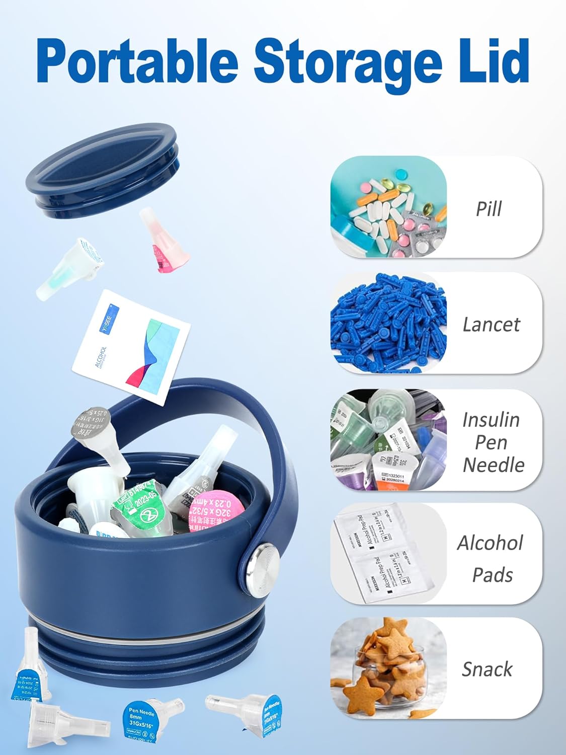 YOUSHARES Insulin Cooler Travel Case - 48H Non-Electric Cooling Bottle with TSA Approved Ice Pack, Diabetic Medication Pen Vials Refrigerator, Medical Carry Case Portable for 1–5 EpiPens