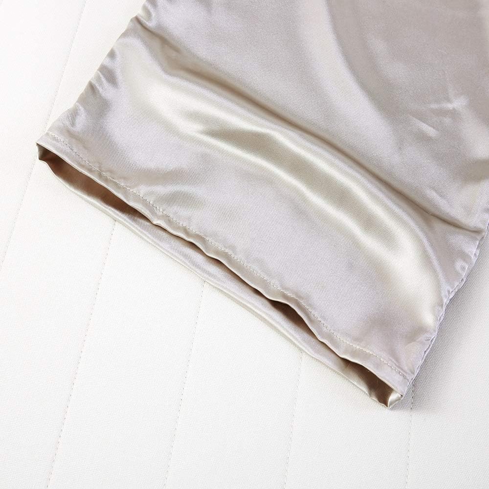 Silky Satin Toddler Pillowcases Set of 2, Super Soft Travel Pillow Covers, Small Kids Pillow Cases with Envelope Closure, 13"x 18", Silvergrey