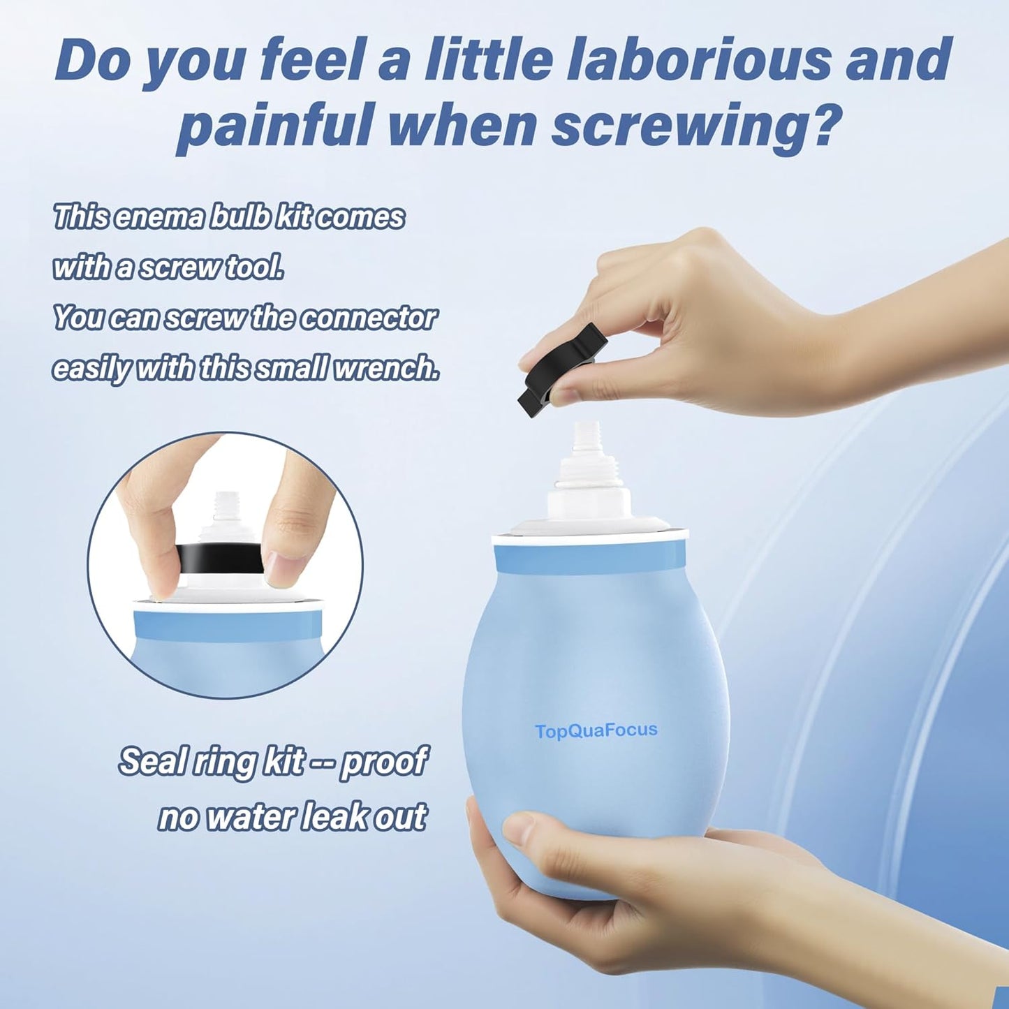 TopQuaFocus 14.5OZ Large Enema Bulb Kit Douche Bulb for Men Women Colon Cleaning Feminine Care Enemas -BPA and Phthalates Free Blue