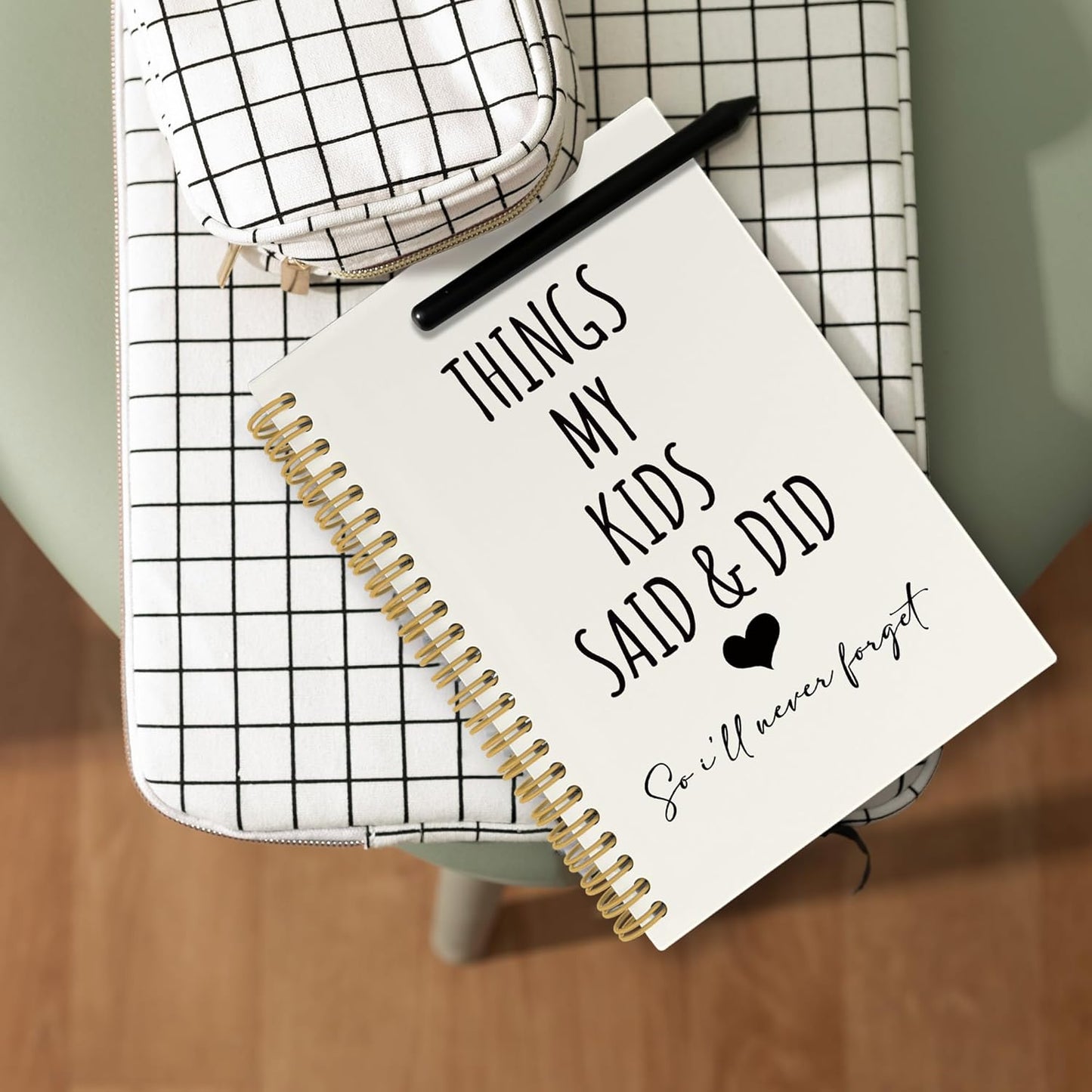 CUANFDDSF Parents Gifts Notebook, Mom and Dad Parents Gifts Journal Notebooks for Note Taking,Writing Pads，Things My Kids Say and Did Hardcover Spiral Notebook 5.5x8.3 Inch