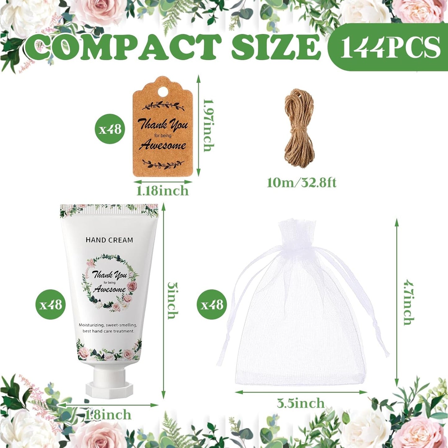 48 Sets Hand Mini Lotion Bulk Employee Appreciation Gifts Travel Size Hand Cream Bulk Inspirational Thank You Team Gifts for Birthday Christmas Teachers Coworkers Office Staff(Classic)