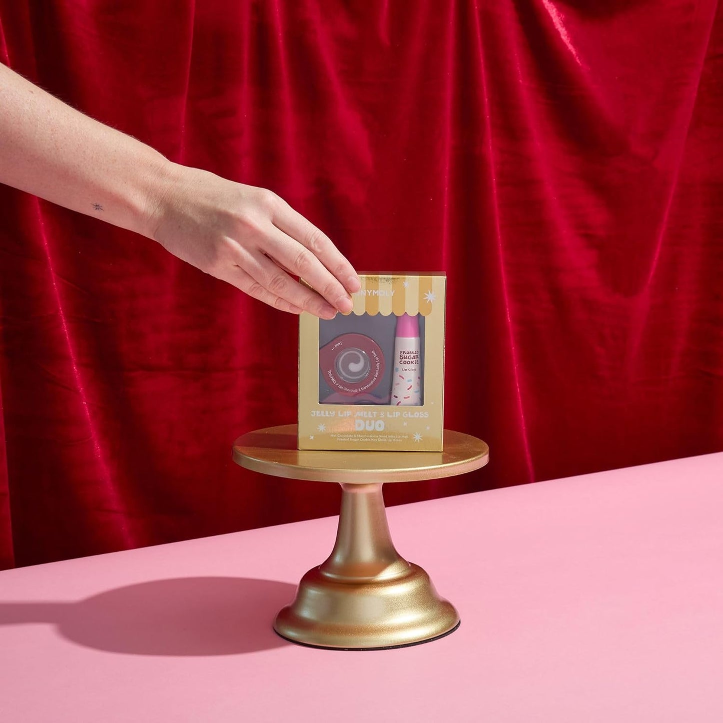 TONYMOLY Jelly Lip Melt + Lip Gloss Key Chain Duo, Limited Edition Holiday Set – Hydrating Lip Balm & Gloss with Hot Chocolate Marshmallow Swirl + Frosted Sugar Cookie, Stocking Stuffer Gift