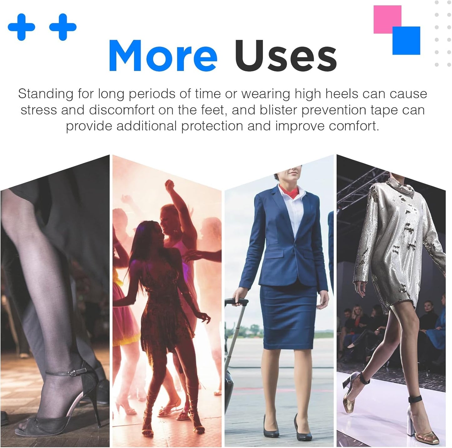 OK TAPE Pre-Cut Blister Bandages for feet | Blister Prevention Tape for Feet, Fingers, Toes | 1.2in x 3.5in,White,40pcs