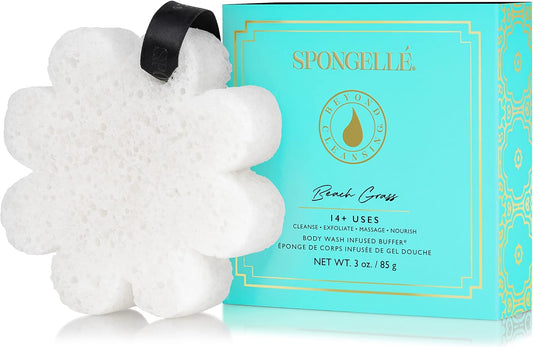 SPONGELLÉ Boxed Flower Shower Body Wash Infused Buffer, Beach Grass
