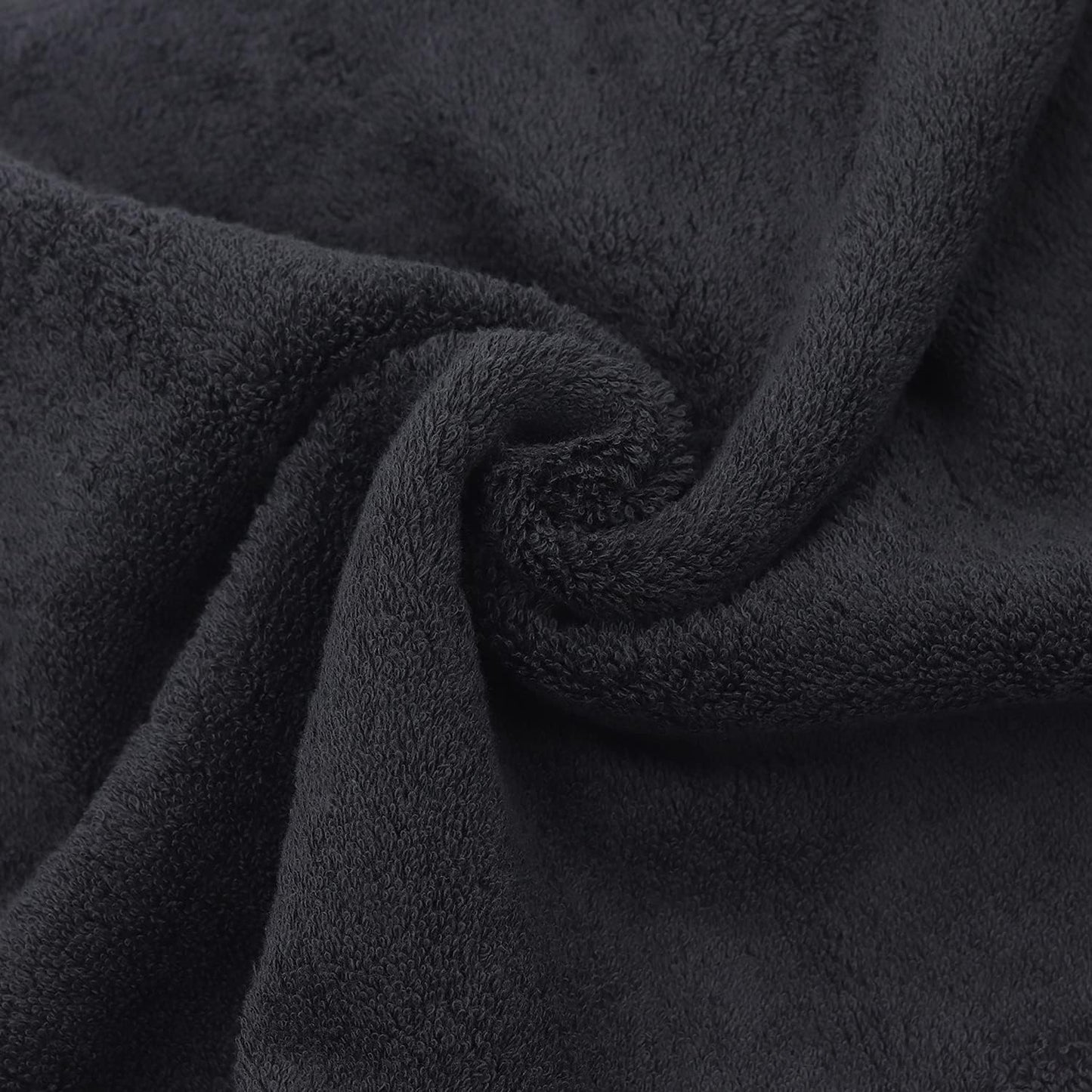 Monogrammed Hand Towel, Personalized Initial Gift, Extra Absorbent 100% Turkish Cotton - Soft Terry Finish - Set of 2 - Gold Block Initial F - Embroidered on Black Towels