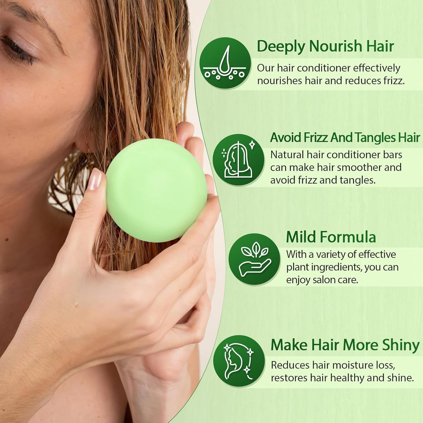 POP MODERN.C Rosemary Solid Shampoo and Conditioner Bar Set for Hair Growth, Moisturizing, 160g, 2.8219 Ounce, 2x80g Soaps, 2 Wooden Holder, Mother's Day Gift