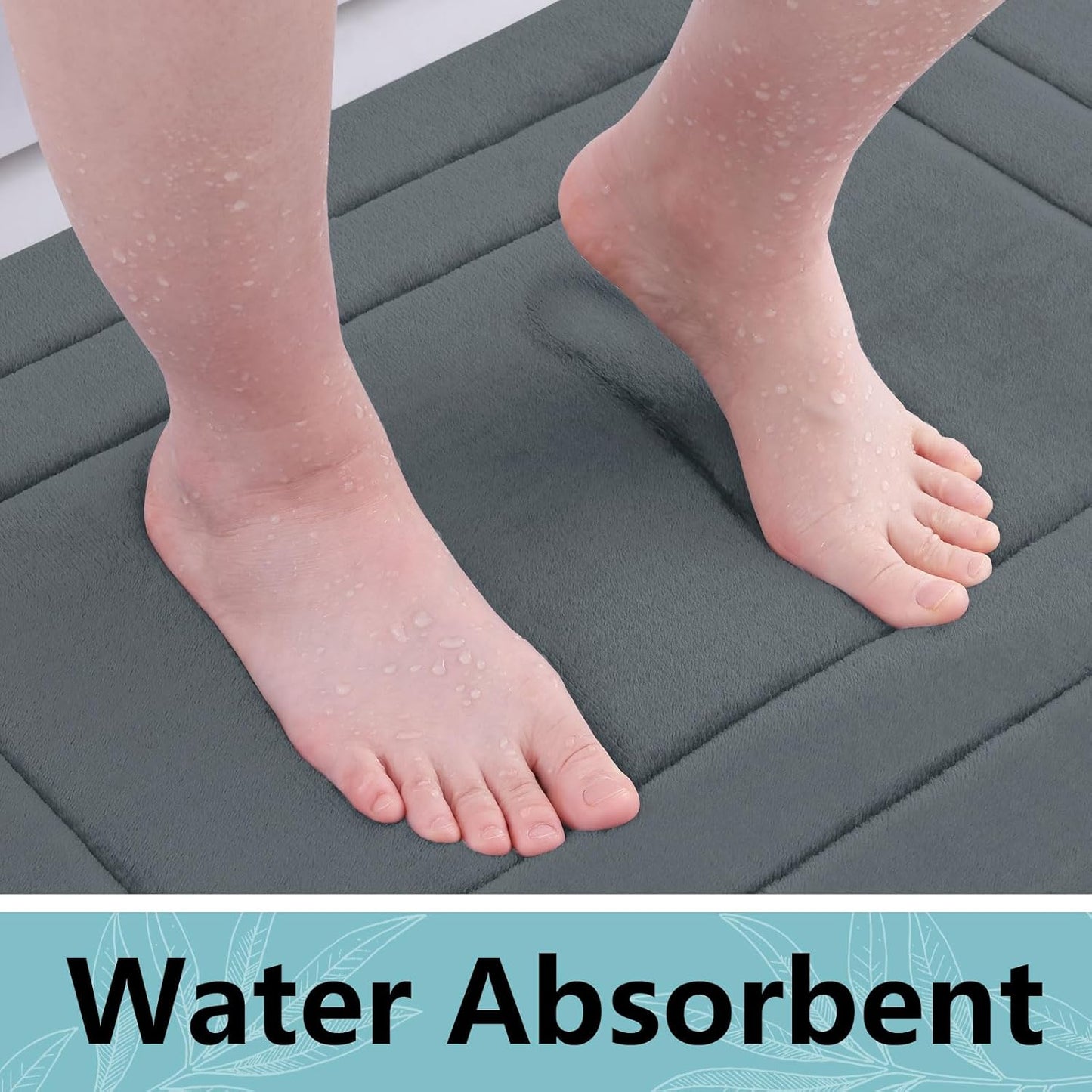 Arotive Memory Foam Bathroom Rug Mat 70x24, Ultra Soft and Absorbent Bath Mat, Machine Wash Dry, Comfortable Bath Rug Carpet for Bathroom Floor, Tub and Shower, Dark Grey