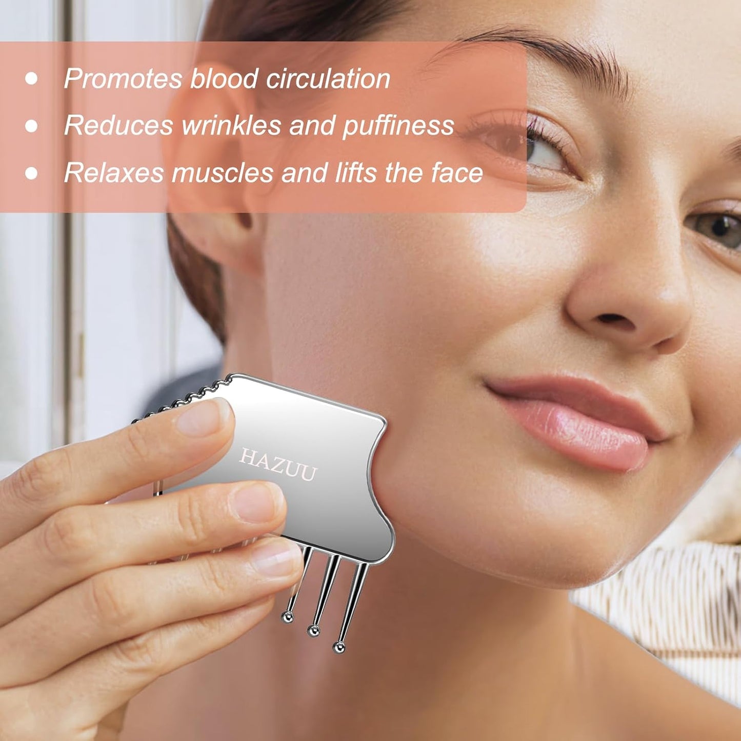 Portable Stainless Steel Scalp Massager - Guasha Scraping Tool for Head, Neck, Shoulders, Legs & Arms - Ideal for Soothing Relief (Comb Shape)