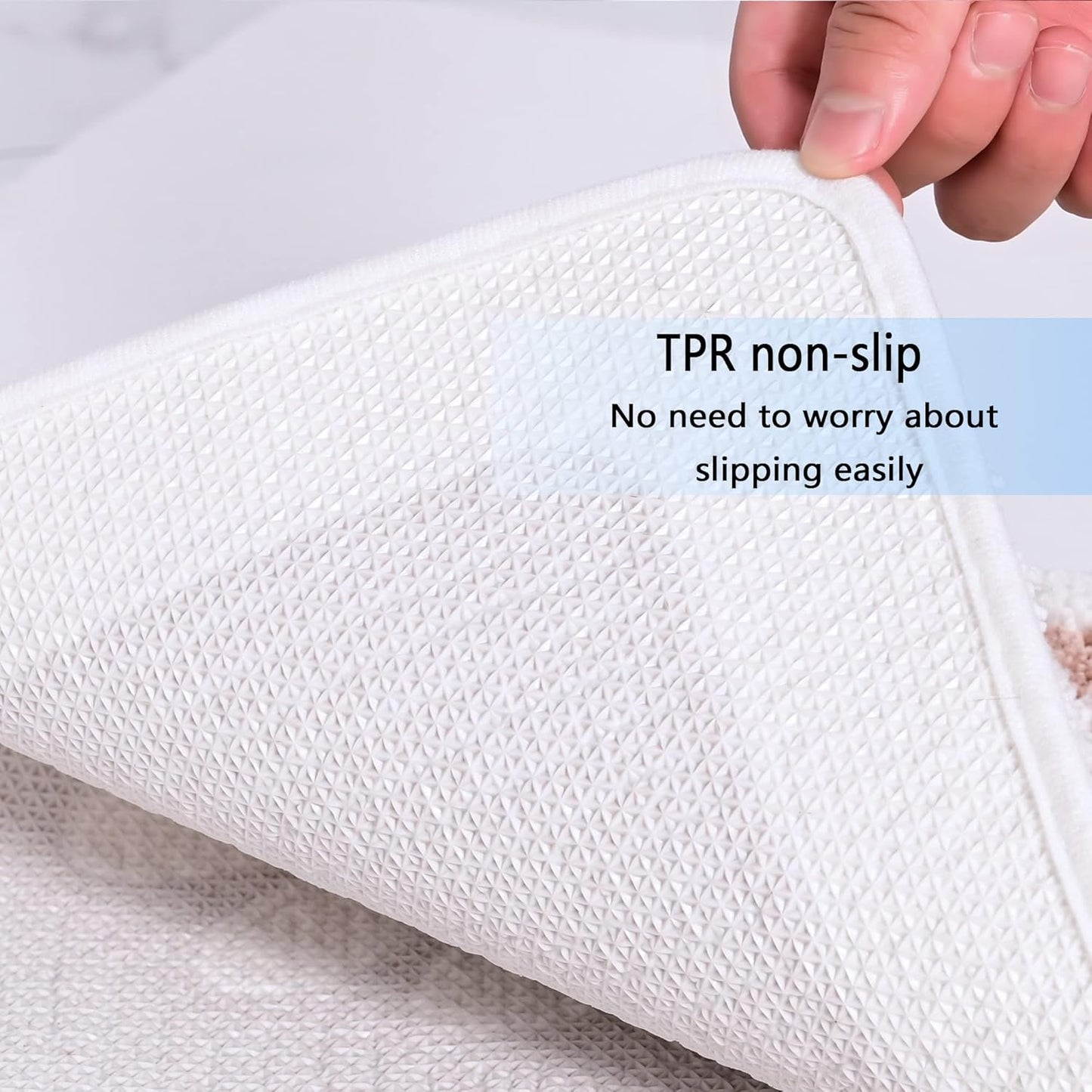 Bathroom Rugs Mat, White Flower Bath Rugs Fluffy Soft Superfine Fiber Rugs Non Slip Bath Mat Machine Wash Plush Mats,Bathroom Rug for Bathroom Shower Room (16"×24", Brown)