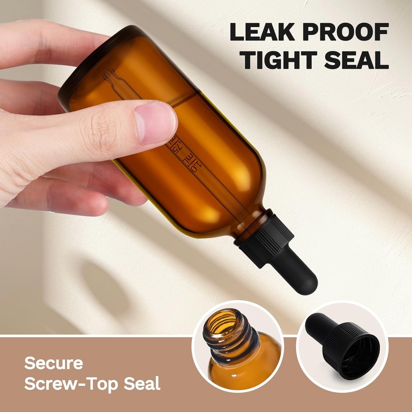 Bumobum 100ml Dropper Bottle, Amber Glass Dropper Bottle with Measured Dropper, 3.4oz Empty Eye Tincture Bottles with Funnel, Pipette & Labels for Essential Hair Oils Serums, 4 Pack