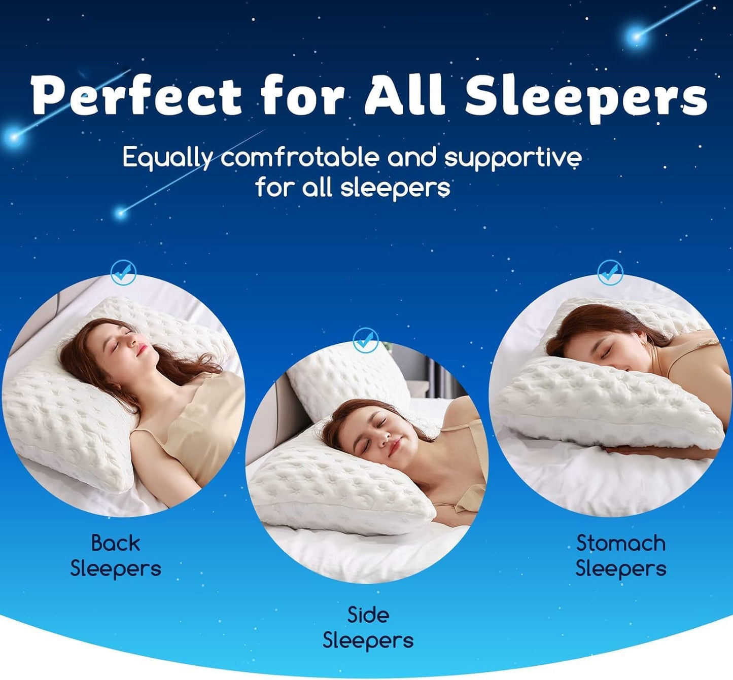 Cooling Side Sleeper Pillow for Neck and Shoulder Pain, Luxury Shredded Memory Foam Curved Bed Pillows for Sleeping Set of 1- Adjustable King Size- Washable Cover Crescent White