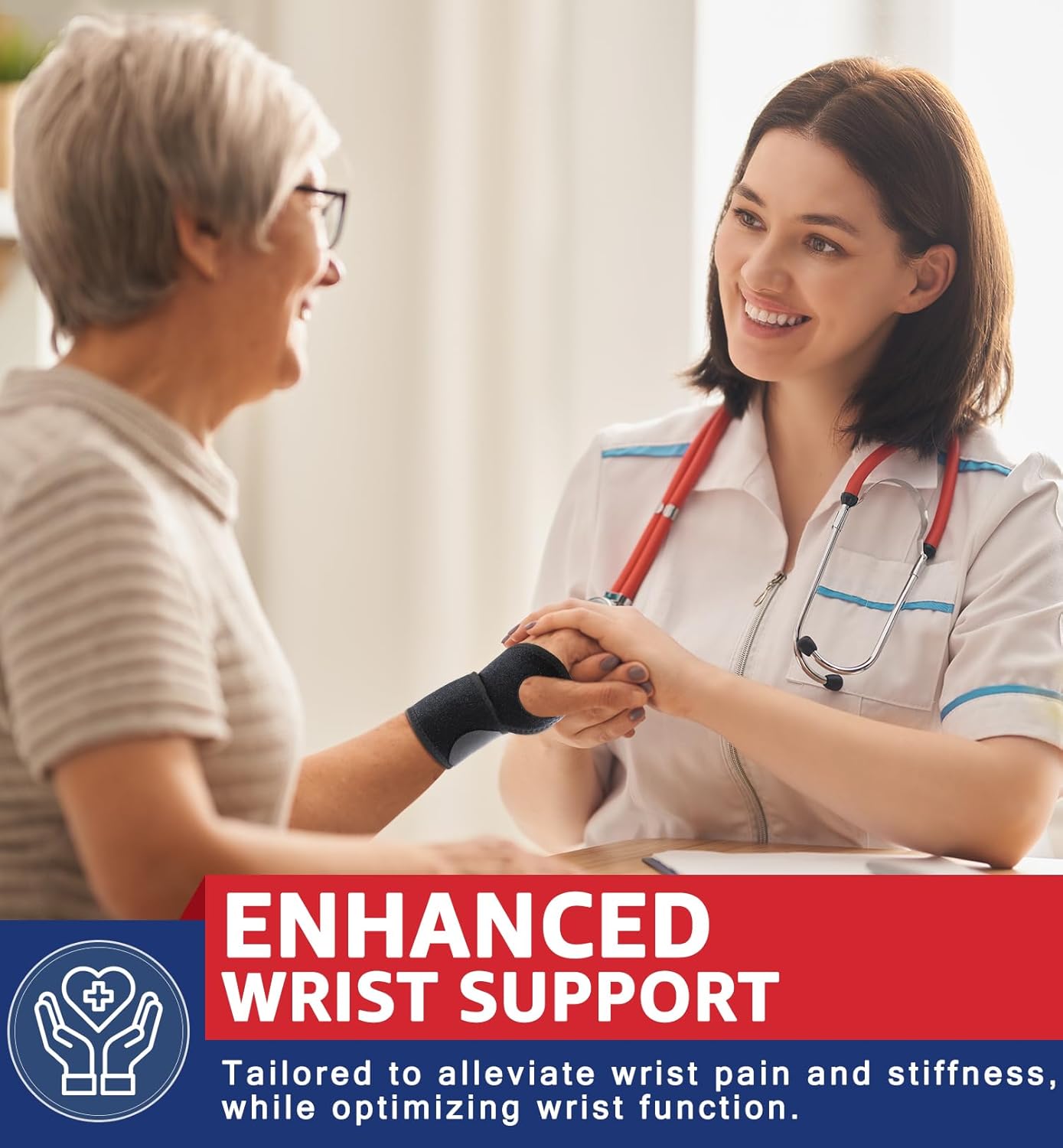 HiRui 2 Pack Wrist Brace Wrist Wraps for Carpal Tunnel Arthritis Tendonitis Sprains Pain Relief, Wrist Compression Straps for Workout Sports, Day & Night Support Adjustable Fits All (Black)