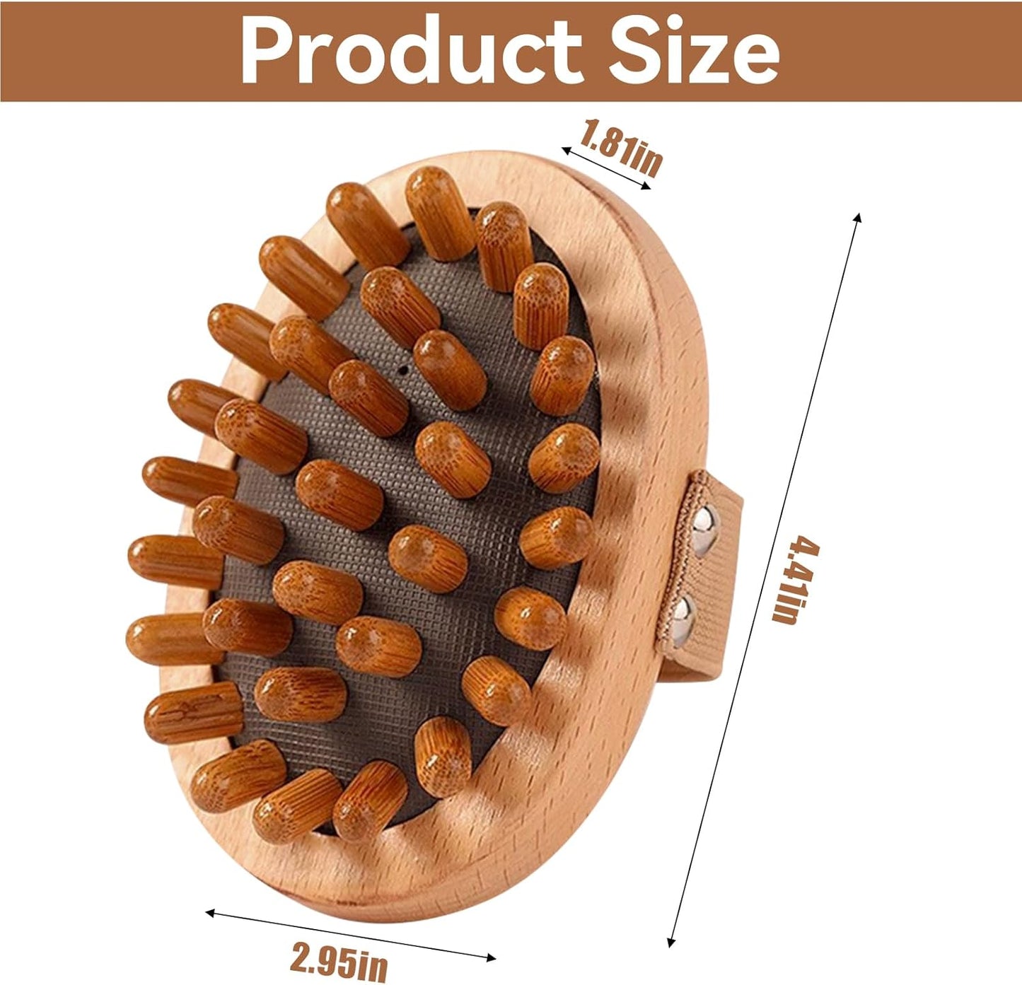 2pcs,Wooden Massage Brush for Body and Scalp - Natural Wood Cellulite Massager & Gua Sha Comb for Lymphatic Drainage, Muscle Pain Relief, Body Shaping