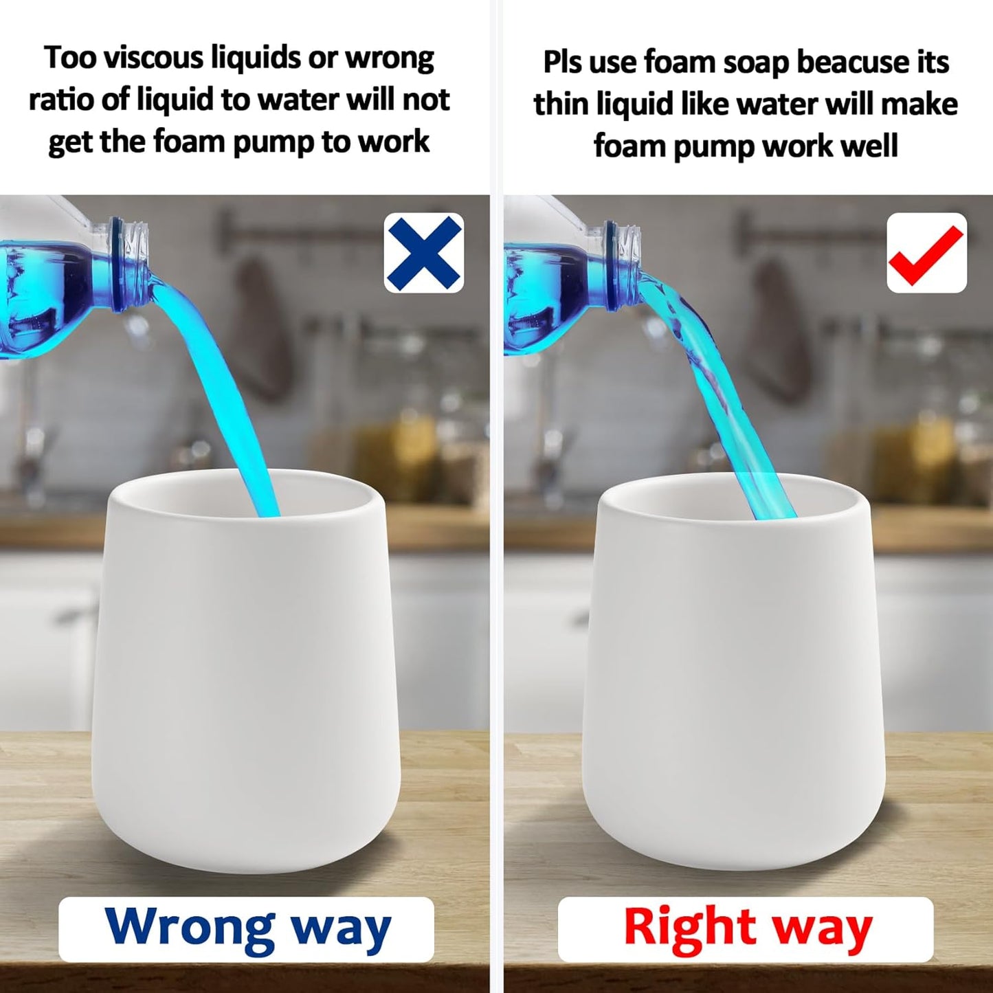 Soap Foaming Dispenser Ceramic with Easy-to-Press Pump Hand Foam Dispenser for Shampoo Bathroom Kitchen Hotel 12 oz