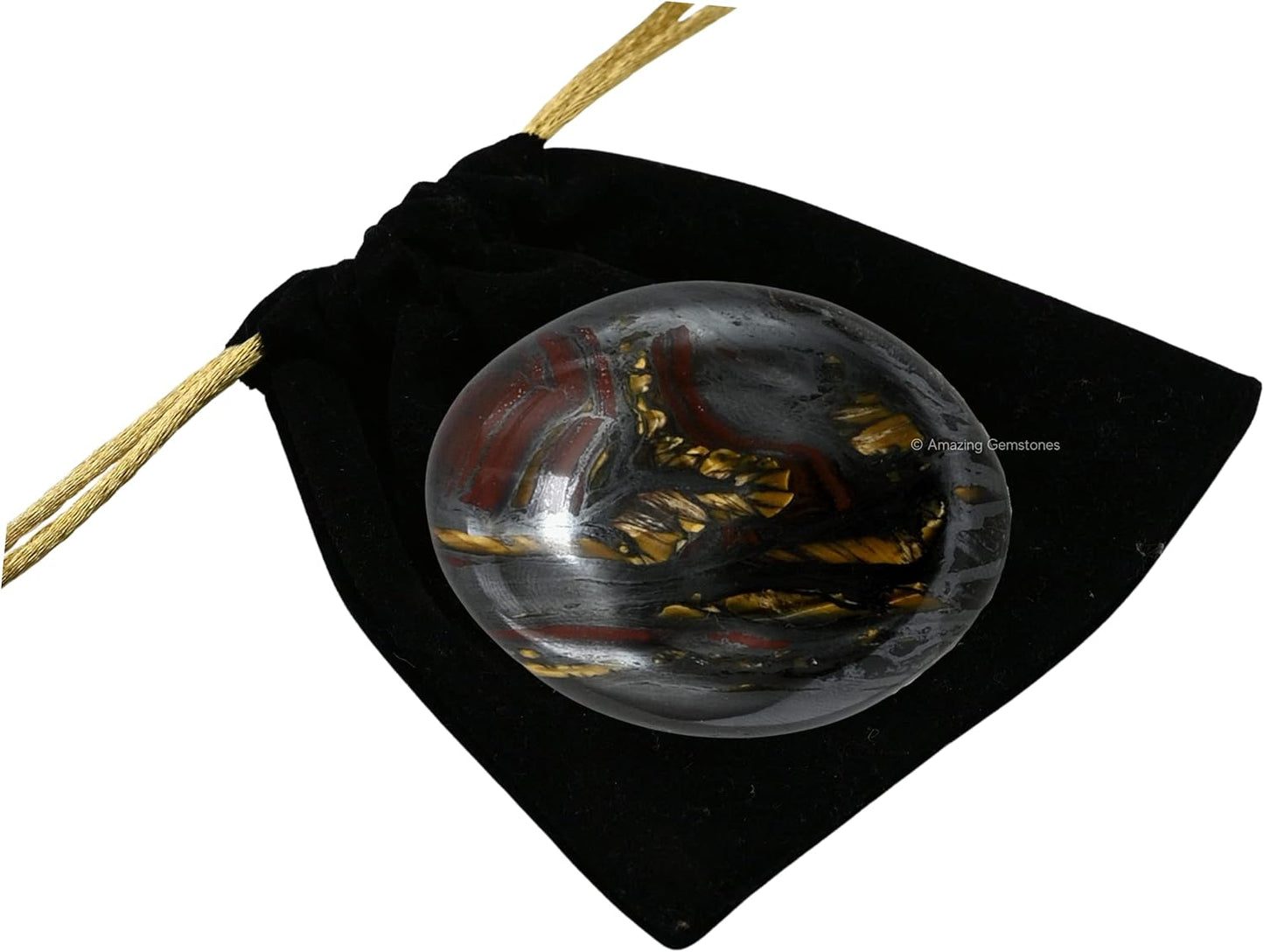 Amazing Gemstone Iron Tiger Eye Crystals and Healing Stones - Large Palm Stone Crystals Piedra - Crystal for Good Luck, Balanced Positive Energy, Meditation - Unique Stocking Stuffers, Gifts for Women