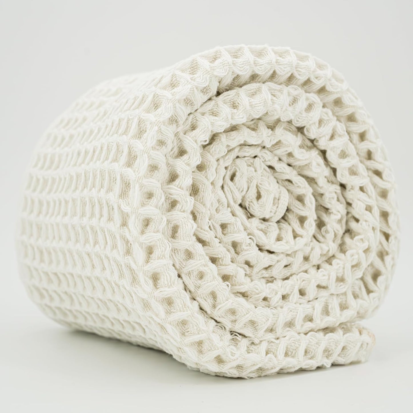 Luxury Japanese Cotton Silk Waffle Bath Towel | Plush, Absorbent, and Quick Dry (Shell White, Face Towel (6 Pack))