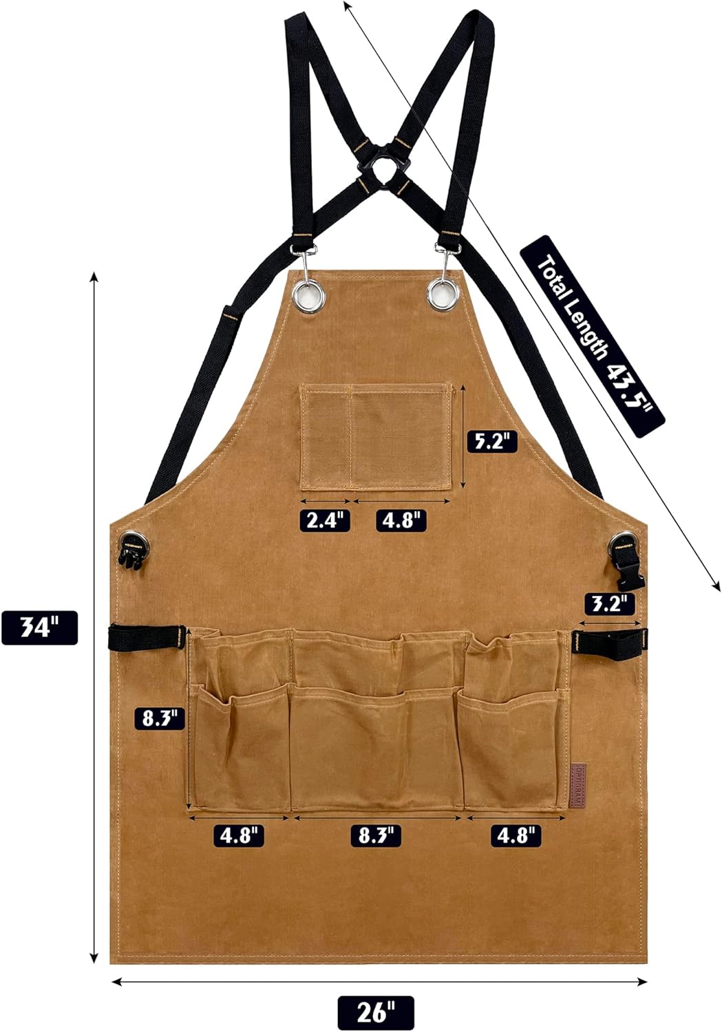 Woodworking Apron for Men Canvas Work Shop Aprons Waterproof with Tool Pockets for Woodworkers Carpenters