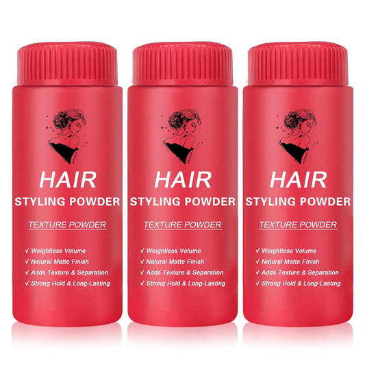 DAMUSI Hair Texture Styling Powder for Men & Women, Mattifying Hair Texturizing Volume Powder with Matte Finish, Strong Hold, Easy to Apply for All Hair Styles 0.52 Oz(Pack of 3)
