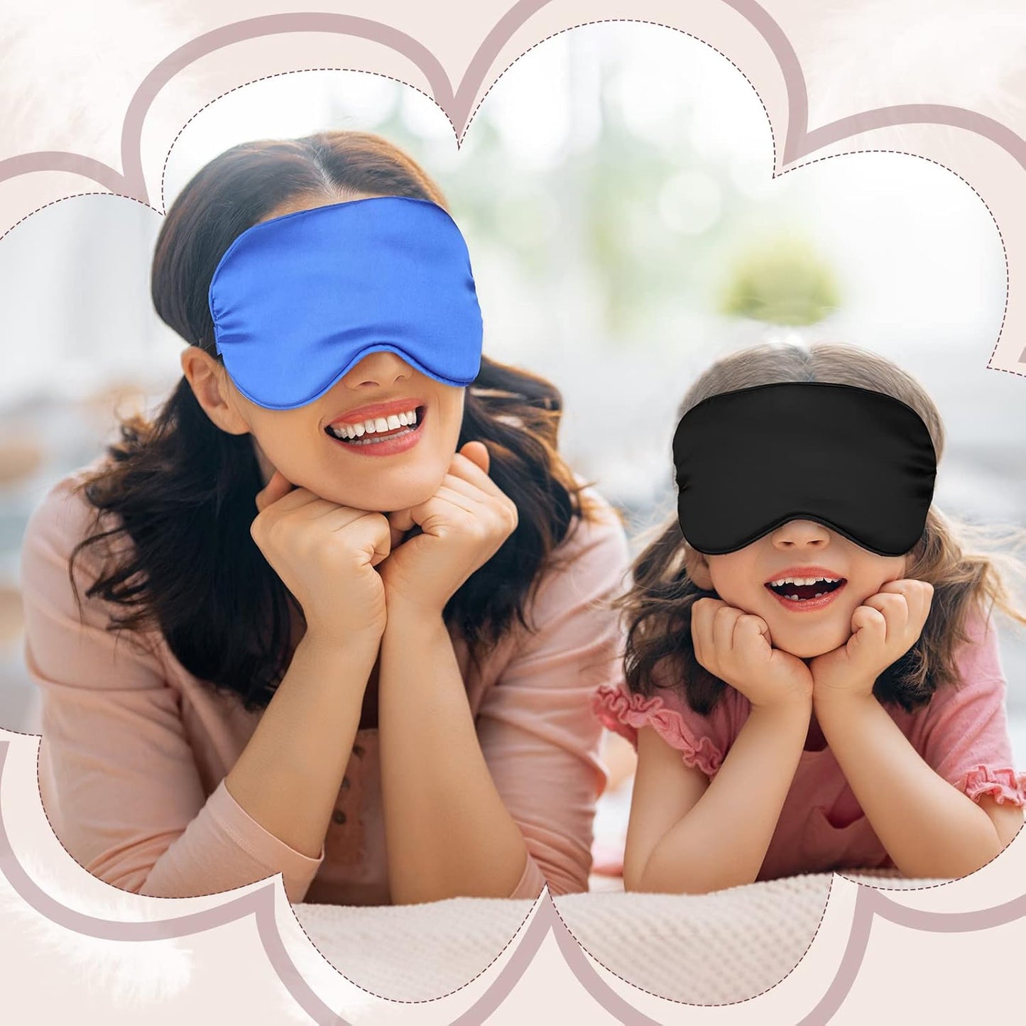 BBTO 4 Pcs Silk Sleep Eye Masks Smooth Soft Satin Eye Covers with Adjustable Strap Blindfold for Sleeping Blocking Out Lights Travel Relaxation (Royal Blue, Dark Green, Navy Blue, Black)