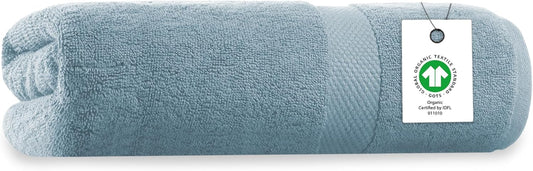 Delara Organic Cotton Luxuriously Plush Bath Towel | GOTS & OEKO-TEX Certified | Premium Hotel Quality Towels | Feather Touch Technology | 650 GSM Long Staple|Soft, Quick Dry & Ultra-Absorbent 30"x58"