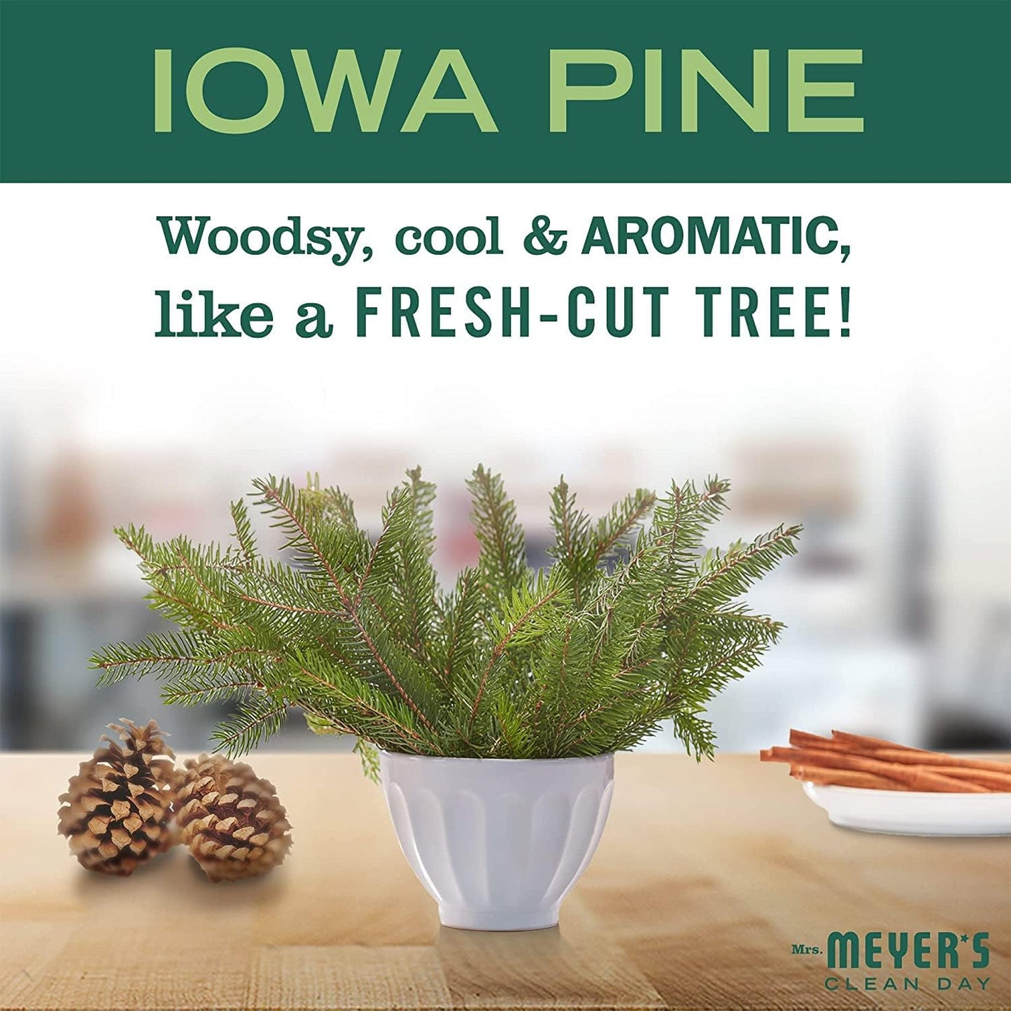 Mrs. Meyer's Clean Day Room Freshener, Iowa Pine, 8 Fl Oz. (Pack of 2)