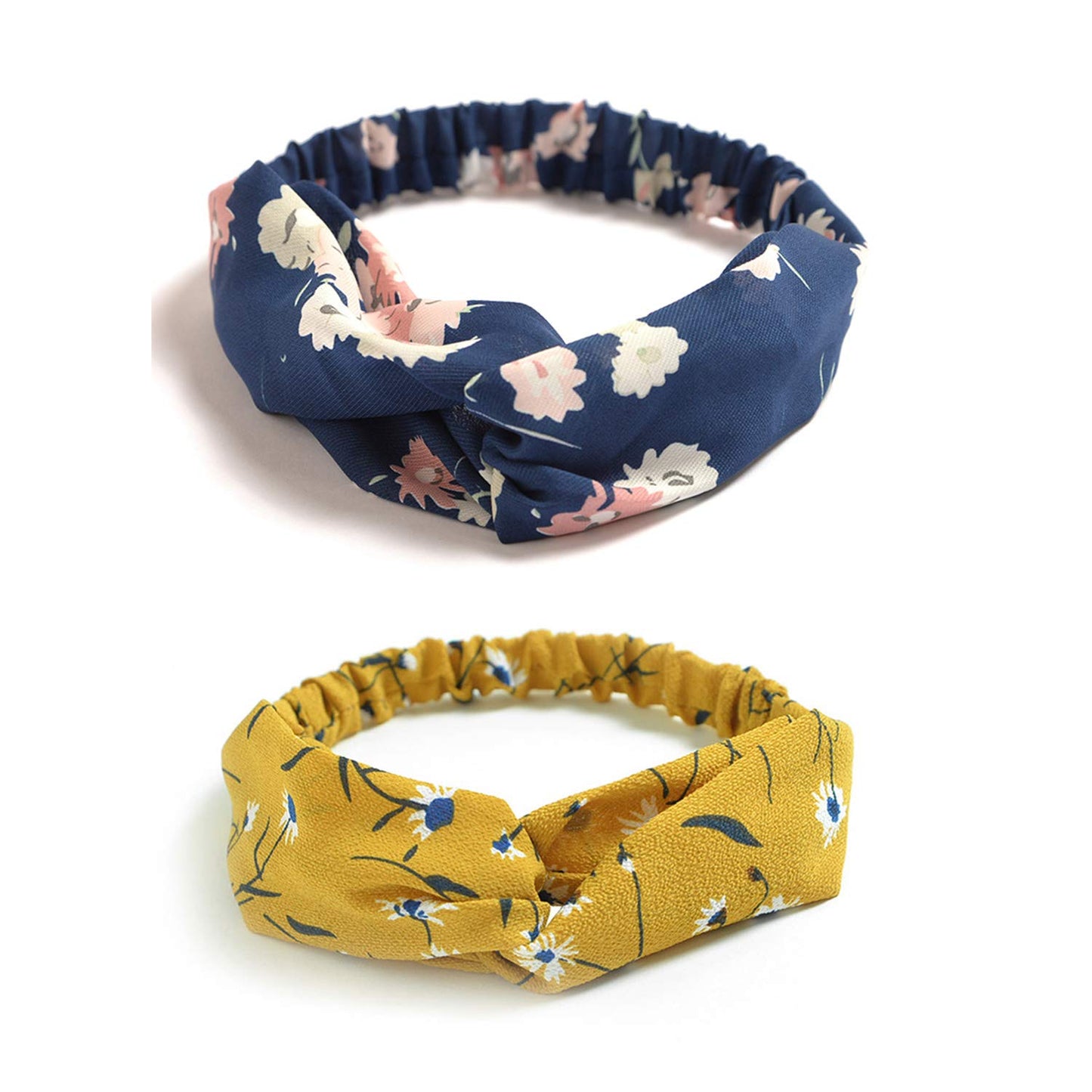 DRESHOW 10 Pack Boho Headbands for Women Girls Criss Cross Elastic Hair Band Twisted Head Wrap Floral Hair Accessories