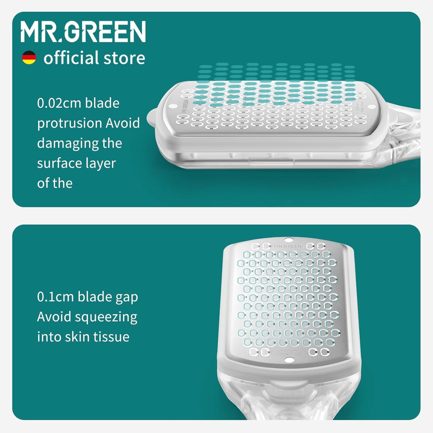 MR.GREEN Pedicure Tools Foot File Heels Rasps Callus Remover for Foot Scraper with Storage Box Stainless Steel File