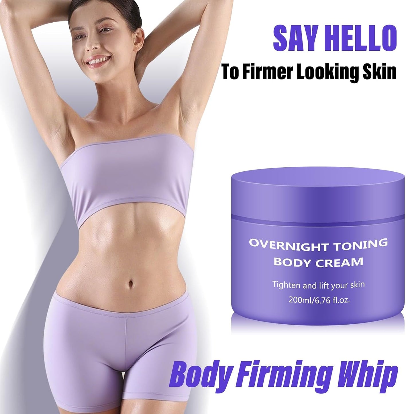 Get Dream Overnight Toning Whip 200mL/6.76oz - Anti-Wrinkle Body Firming Cream Cellulite Remover for Legs and Body - Anti Aging Skin Tightening Cream for Women Target Look Of Loose Skin