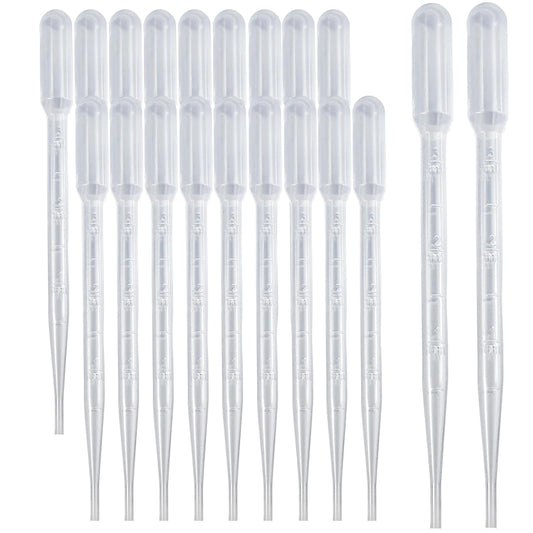 20 PCS 3ml Dropper Pipettes - Disposable Pipettes Dropper for Accurate Liquid Transfer, Perfect for Essential Oils, Resin, Crafts, Labs, Kids Activities - Plastic Pipette, Droppers