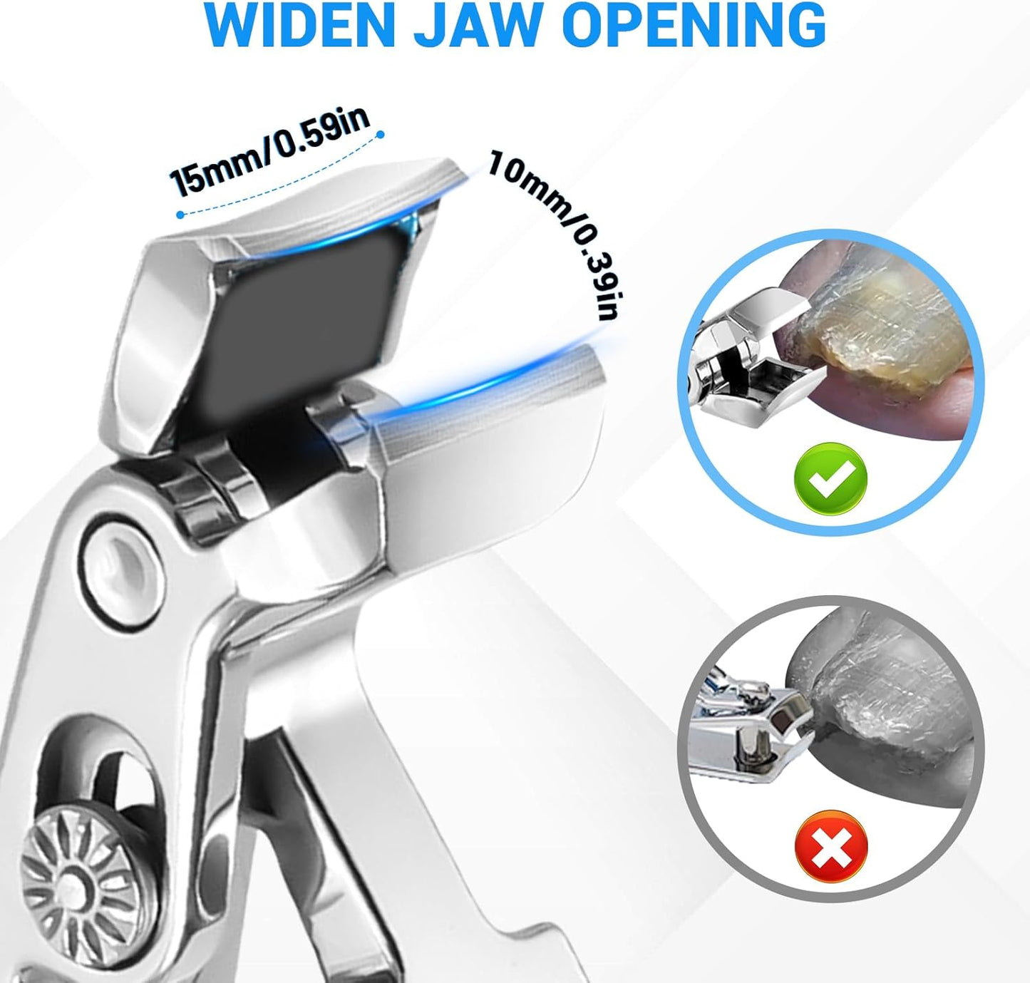 2025 Toenail Clippers for Seniors Thick Toenails, Angled Head Large Toe Nail Clippers for Thick Nails for Men, Heavy Duty Ingrown Toenail Clippers with Wide Jaw, Slanted Nail clippers with Long Handle