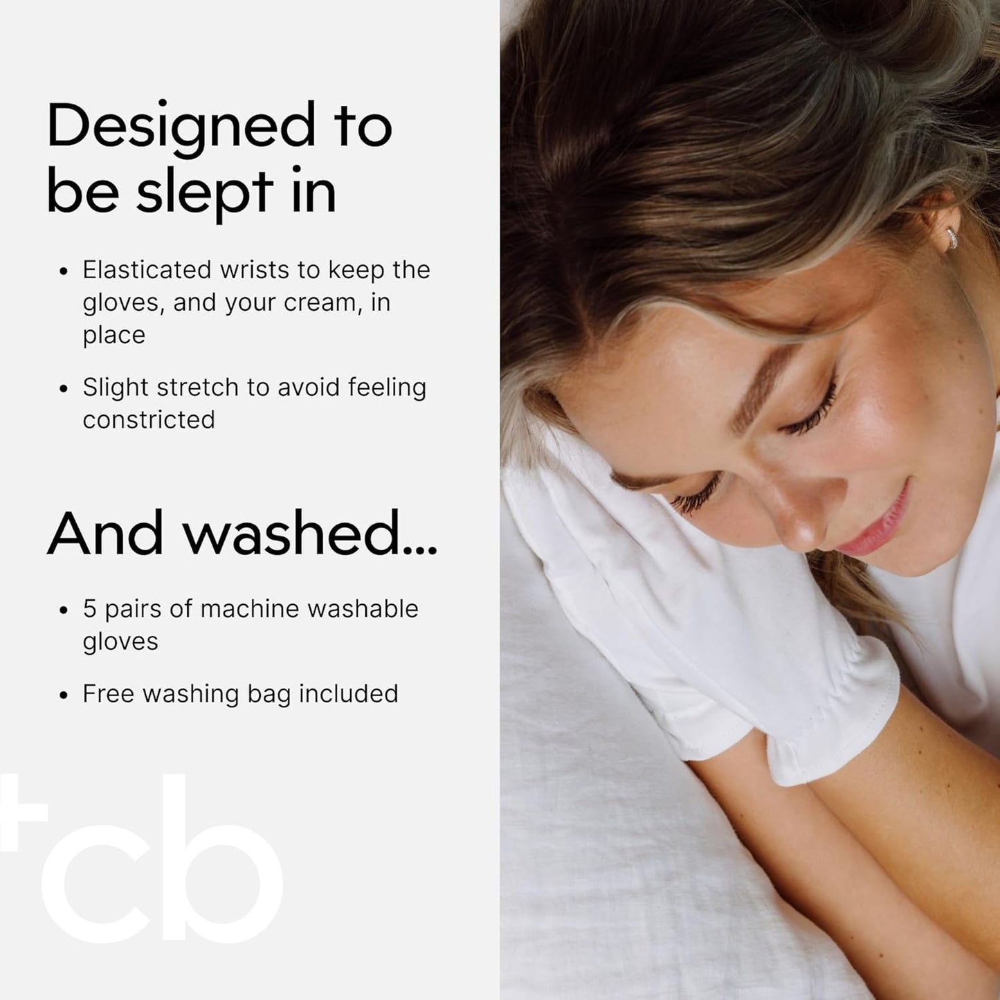 Clearbody Organics Organic Cotton Gloves - 5 Pairs, Large, White - White Cotton Gloves for Sensitive Skin - Hydration Barrier for Dry Hands