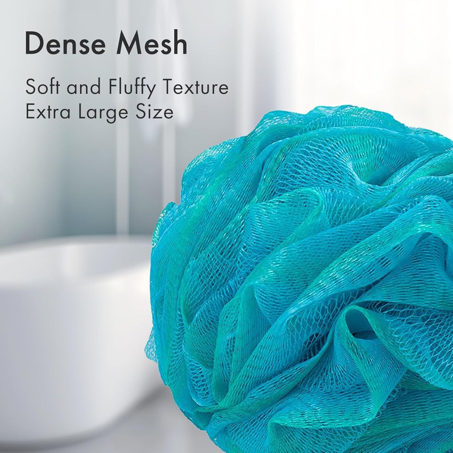 AmazerBath Charcoal Loofah Sponge, Shower Loofah 60g/PCS - Body Scrubber Loofa Set of 4 - Green, Purple & Blue, Bath Sponge for Men and Women