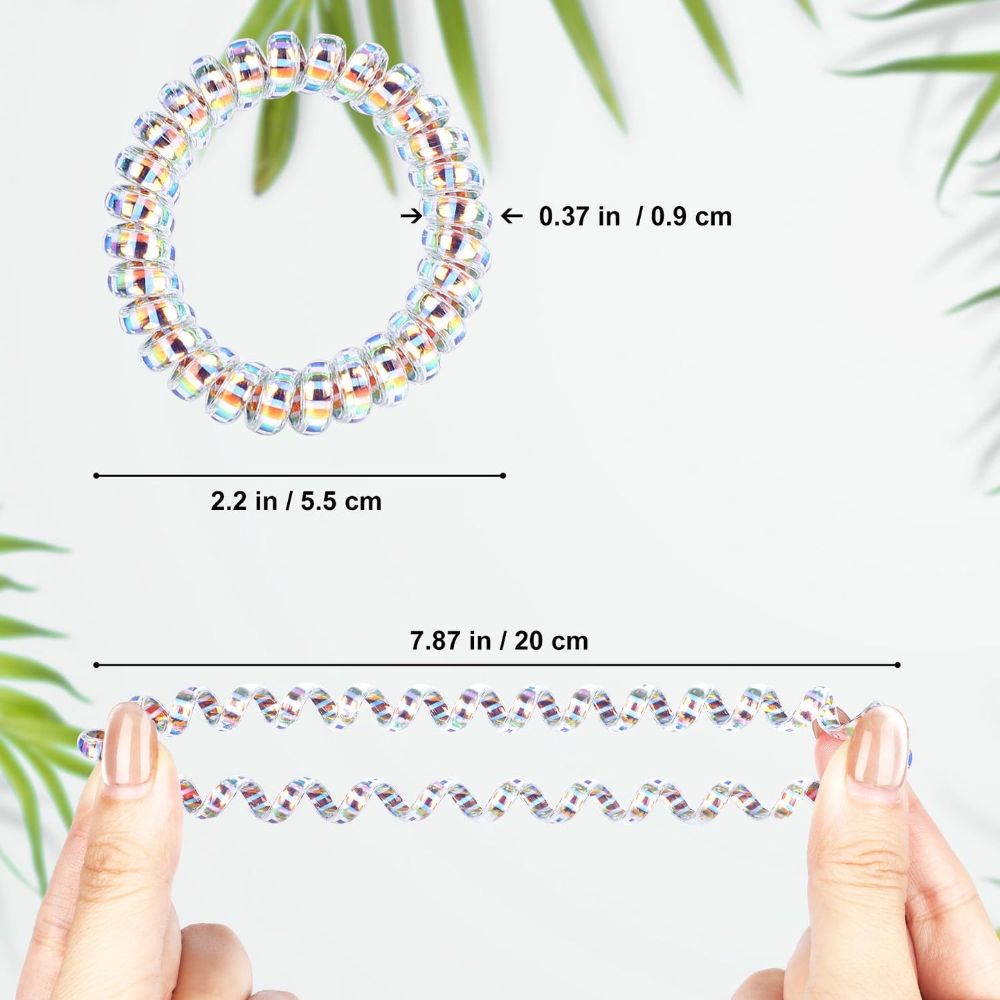 JessLab Spiral Hair Ties for Women, 10-Pack Traceless No-Damage Ponytail Holders, Coils Hair Bands for Girls, Assorted Colors