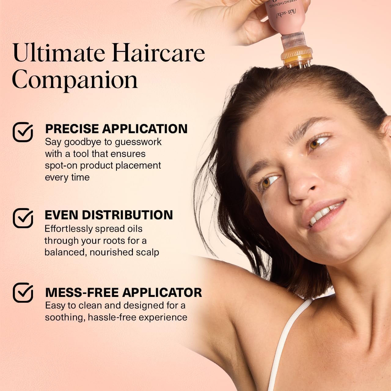 Kitsch Scalp & Hair Oil Applicator – Stainless Steel Bristles Scalp Oil Applicator for Even Distribution, Mess-Free Oiling & Head Massager Scalp – Precision Hair Care Tool for Roots & All Hair Types