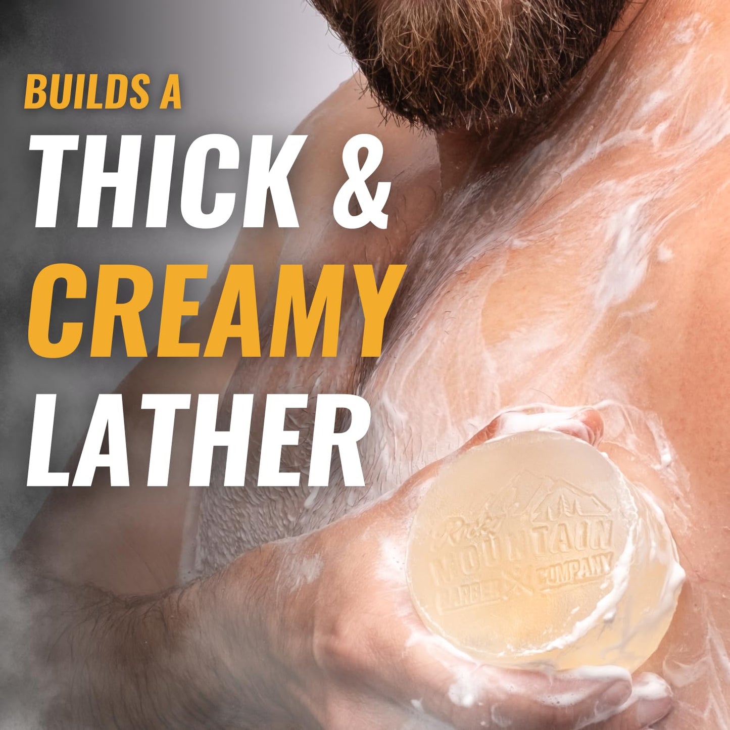 Men’s All-in-One Shampoo & Body Soap Bars – Extra Thick 1.6” Glycerin Hair & Body Soap Bars - 2 Soaps - Spiced Sawdust Scent - with Coconut Oil, Oat Protein & Cedarwood Oil - Made in USA - 14.5 oz