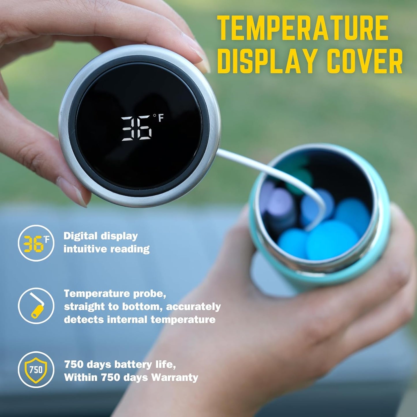 DISONCARE Odyssey 60H Insulin Cooler Travel case Digital Display Medication Cooler for Medicine Travel TSA Approved Ice Pack Diabetic Medical Cooler Diabetes Bag EpiPen with Medical Tag(Seawater Cyan）