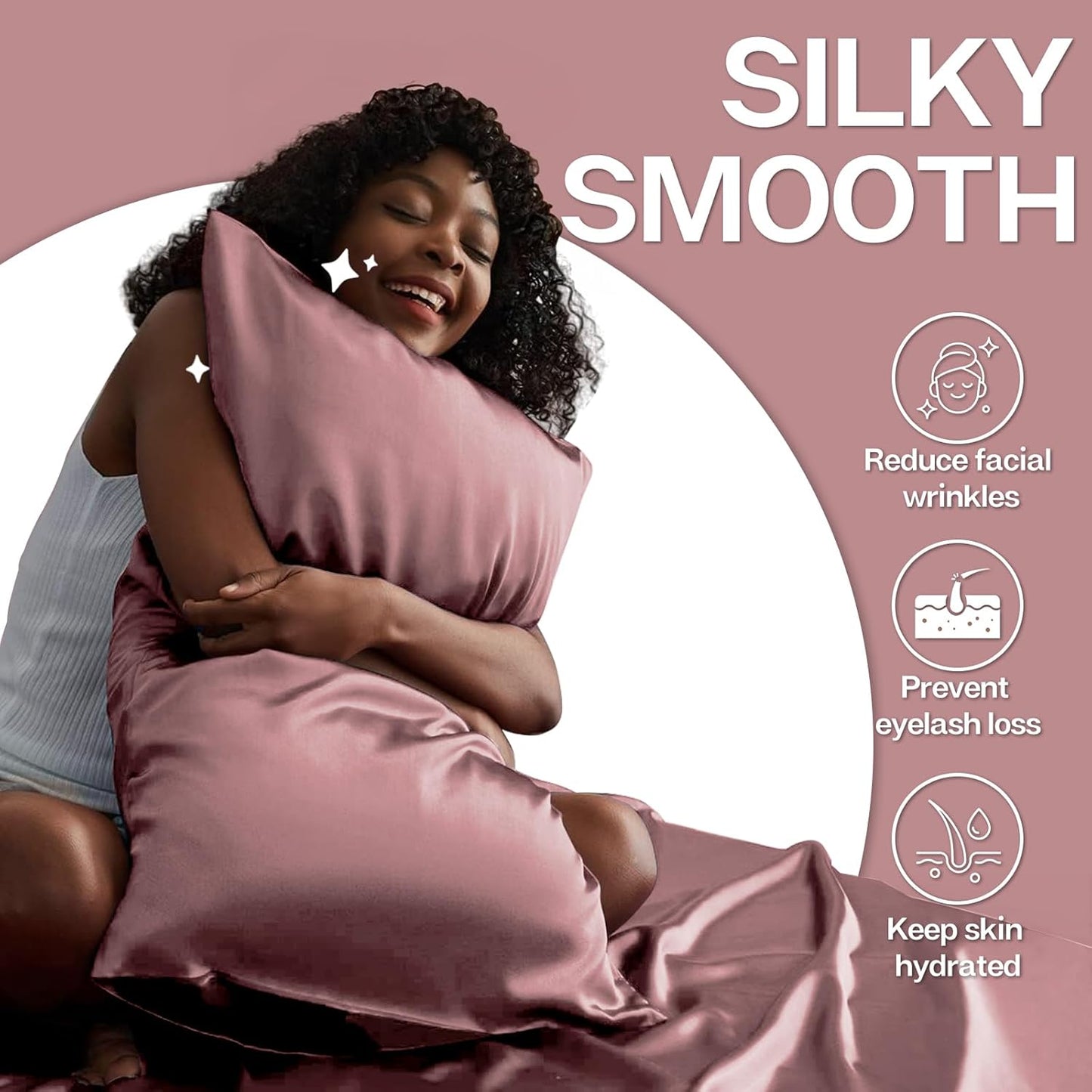 MR&HM Satin Pillowcase for Hair and Skin, Silk Satin Pillowcase 2 Pack, Standard Size Pillow Cases Set of 2, Silky Pillow Cover with Envelope Closure (20x26, Rose Taupe)