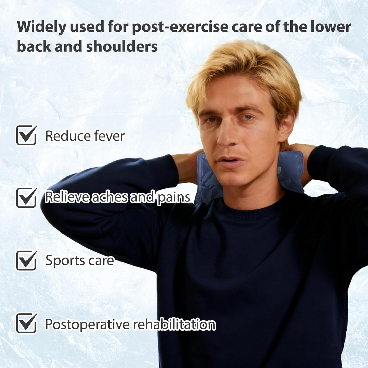 Hot & Cold Gel Packs for Pain Relief 8x12 Inch Ice Packs Reusable Blue Cold Packs for Swelling, Bruises, Injuries, Surgery, Toothache