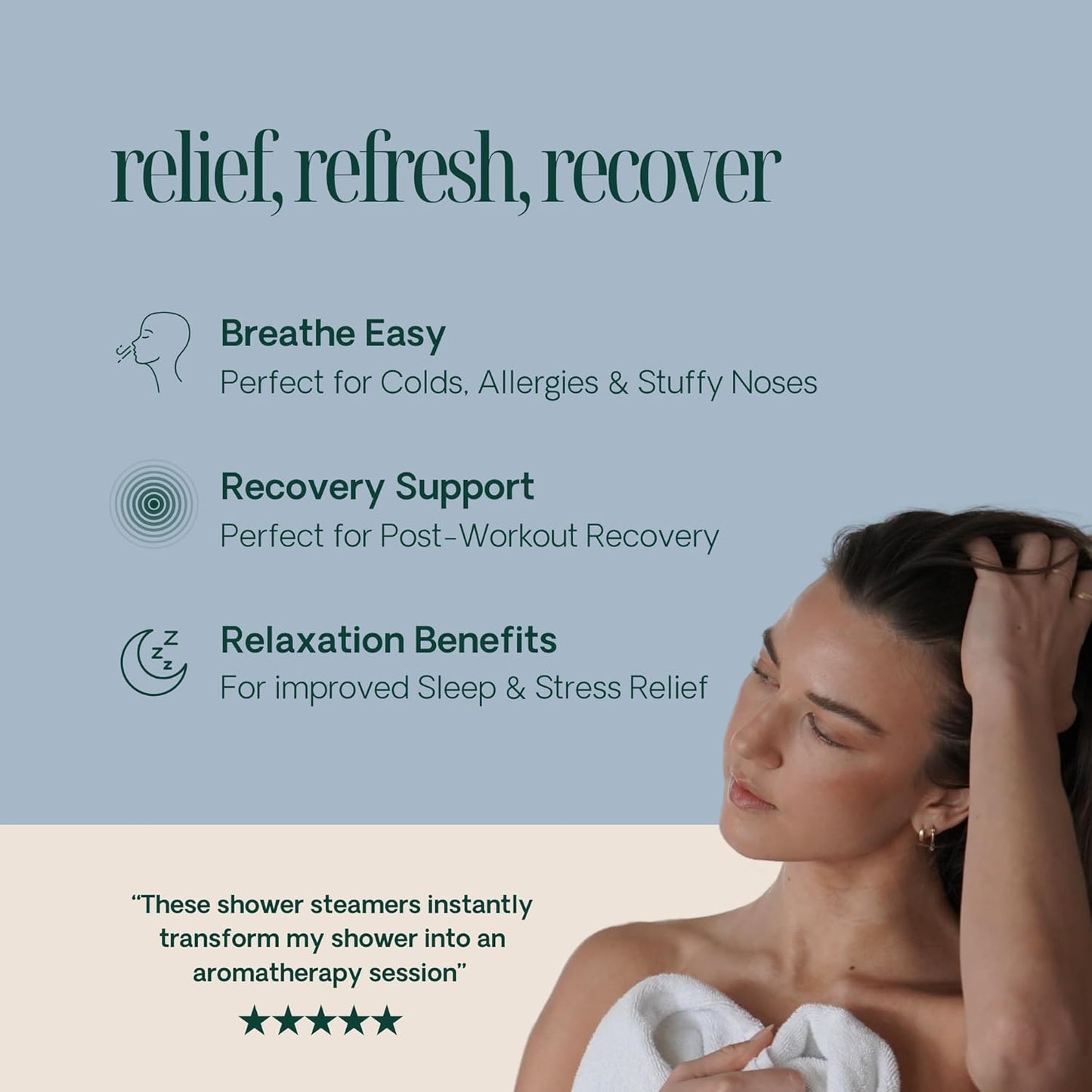 Shower Steamers Aromatherapy 10 Pack - Made in USA with Natural Essential Oils for Christmas Stocking Stuffers, Birthday Gifts for Women and Men, White Elephant, Self Care - Eucalyptus