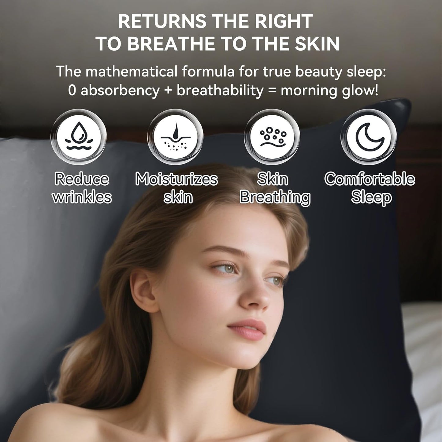 Tyfitb Satin Pillowcase Set for Hair & Skin Care – Cooling, Hypoallergenic, Anti-Frizz, Wrinkle-Free – Soft, Luxurious Pillowcases with Envelope Closure – 2-Pack, Standard Size 20x26, Gift-Ready