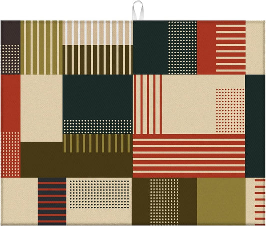 Dish Drying Mat For Kitchen Counter, Personalized Streak Microfiber Absorbent Dish Drainer Rack Pad Reusable Large 18x24in Drying Mat