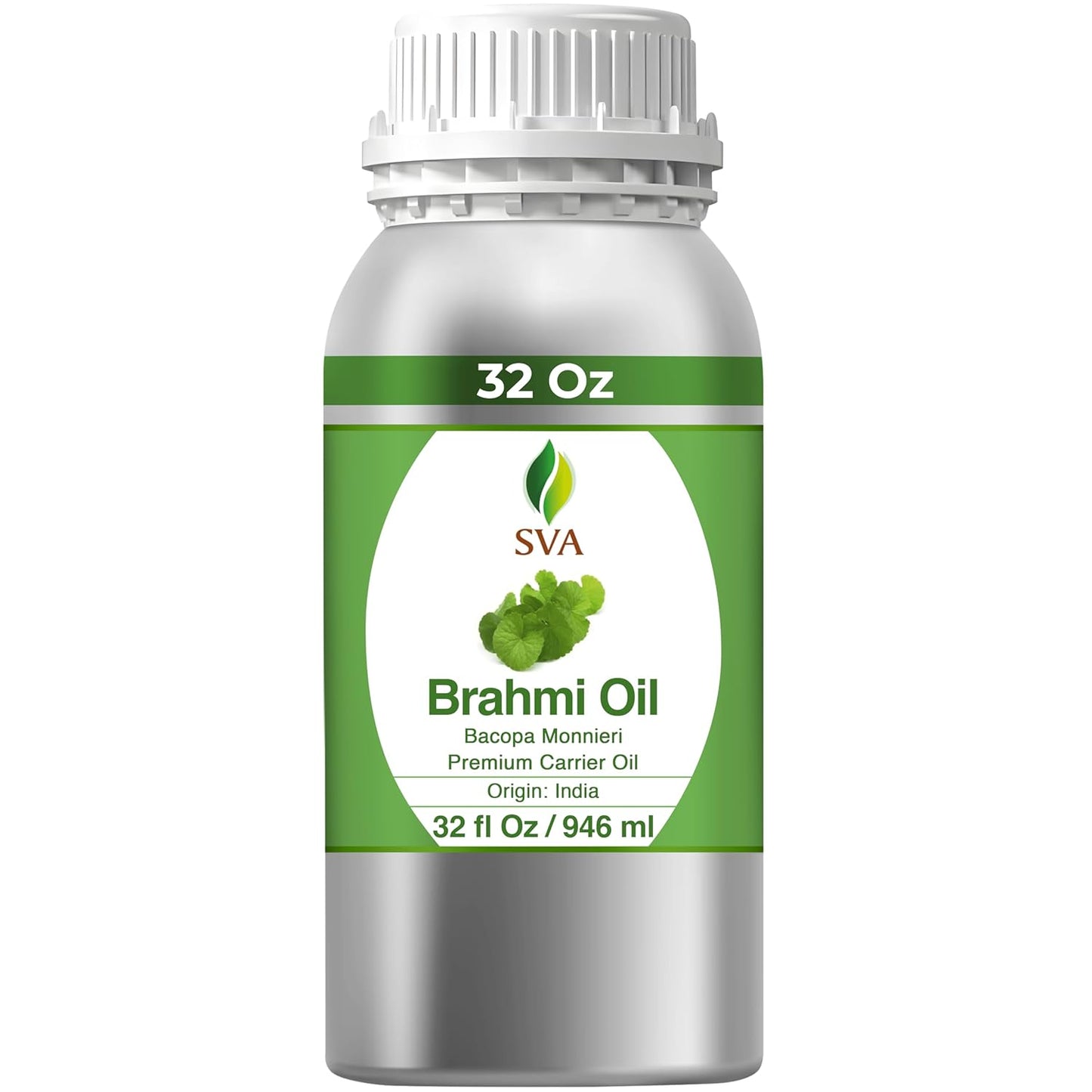 SVA Brahmi Oil - 32 Fl Oz – 100% Natural Cold Pressed Brahmi Oil - for Face, Skin Care, Hair Care, Scalp Massage & Body Massage – Carrier Oil