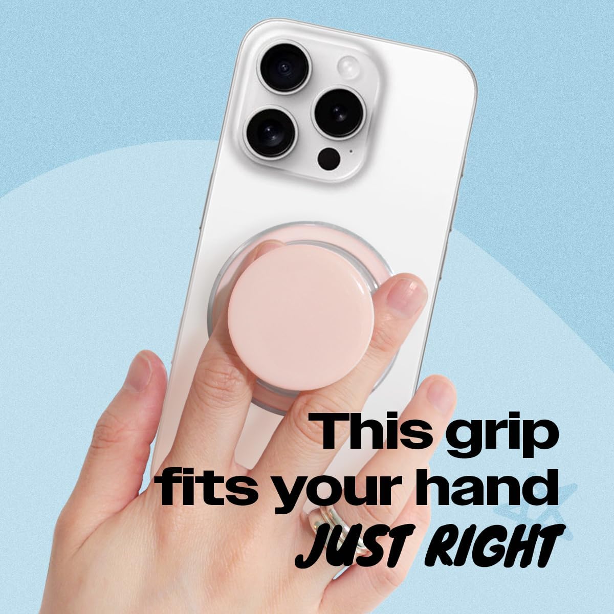 OnTheGrip Cute Solid Macaron Color Round Shape Collapsible Mobile Phone Grip Stand Holder for Smartphone Tablet Cell Phone Accessory (Pink)