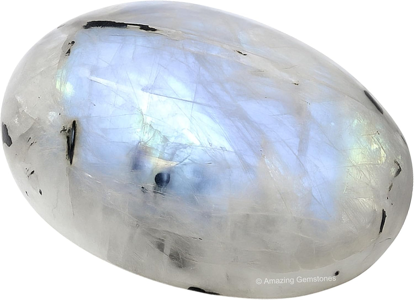 Amazing Gemstone Rainbow Moonstone Crystals, Healing Stones - Extra Large Palm Stone Crystals Piedra - for Good Luck, Positive Energy, Meditation - Unique Stocking Stuffers, Birthday Gifts Women, Men