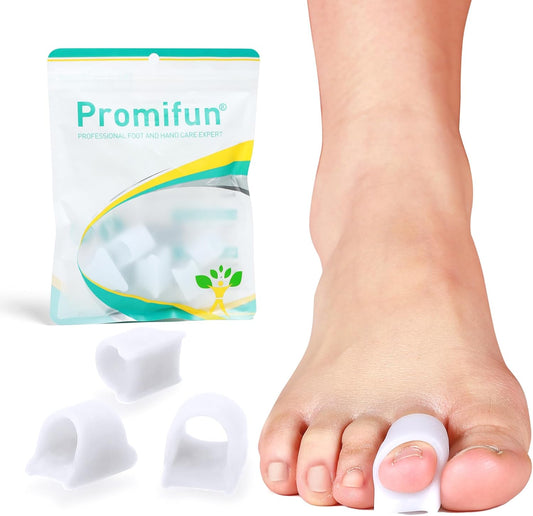 Hammertoe Corrector for Women - Soft Gel Toe Straighteners - Realign Bent, Curled, Crooked, Claw, Bunion, Hammer Toes - Toe Corrector for Men（8 Count, Large, White）