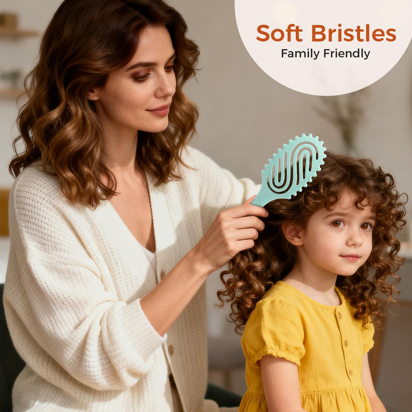 Curly Hair Brush, Curl Defining Brush with Soft Boar Bristles for Combing, Shaping, and Styling Curly Hair Suitable for All Women and Men with Wet & Dry Hair(Green)